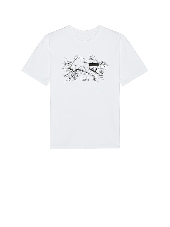 国内発送☆MM6 Maison Margiela☆T-SHIRT/WHITE MM6 Maison Margiela cotton t-shirt PRM EU