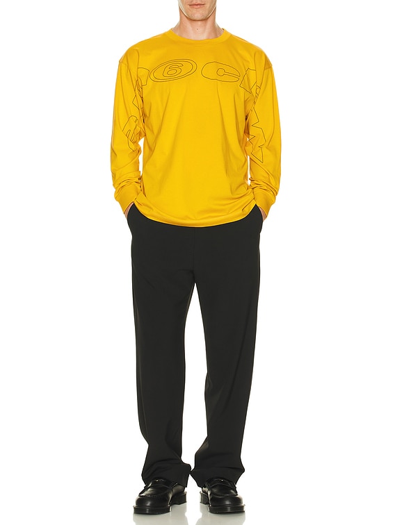 MM6 Maison Margiela Long Sleeve Top in Yellow | FWRD