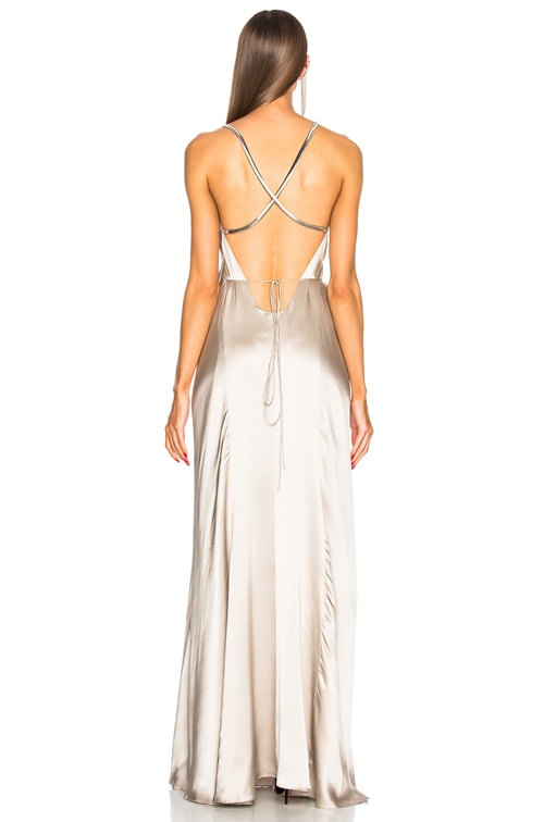 michelle mason chain wrap gown