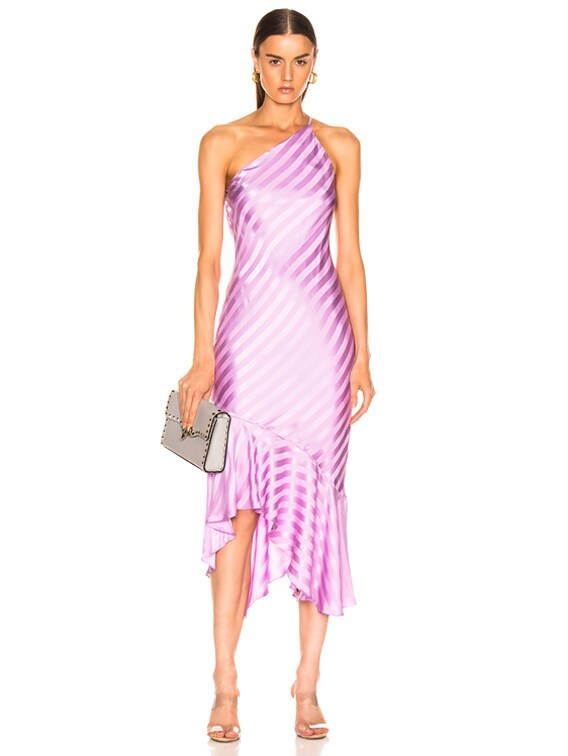 michelle mason purple silk dress