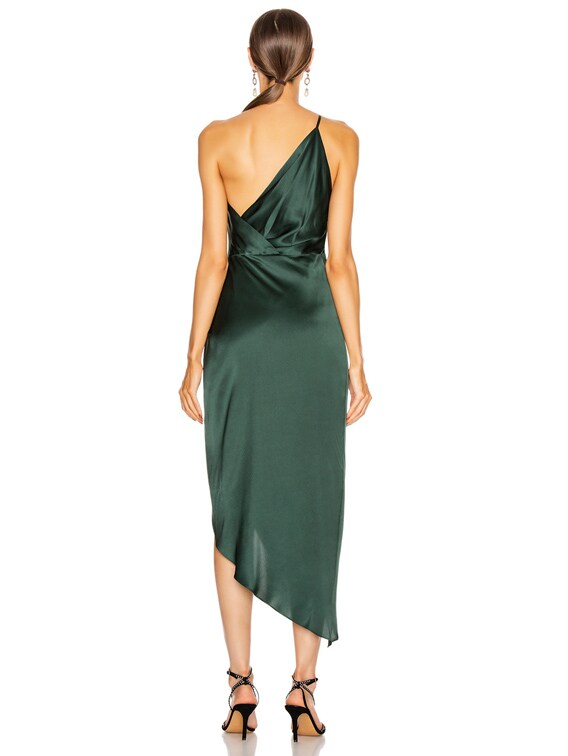 Michelle Mason for FWRD Twist Knot Midi Dress in Bottle | FWRD
