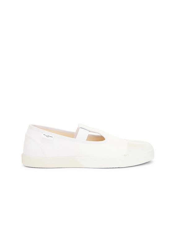 Maison Margiela On The Deck Tabi Mary Jane Sneaker in White & Mat