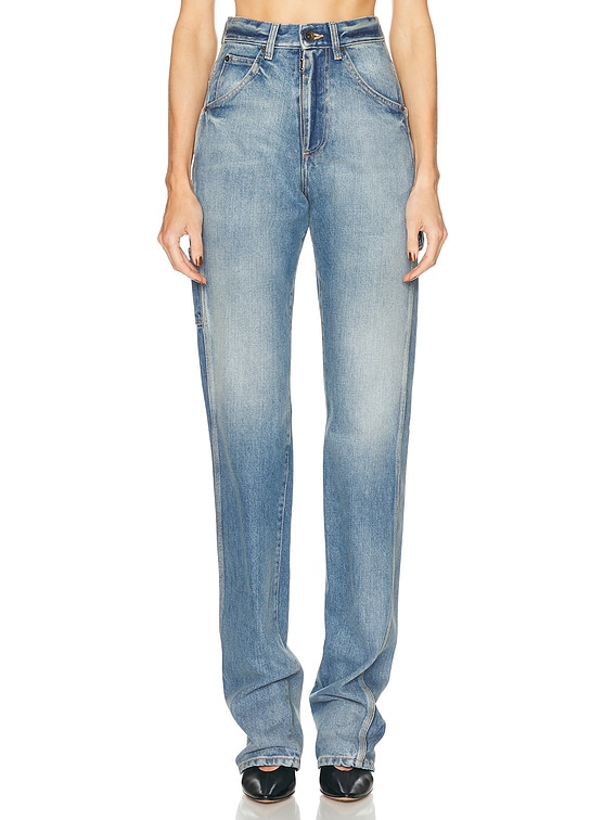 O*様 25AW Maison Margiela Denim Jeans 28イ Maison Margiela High Waist Straight Leg in Light Blue Indigo | FWRD