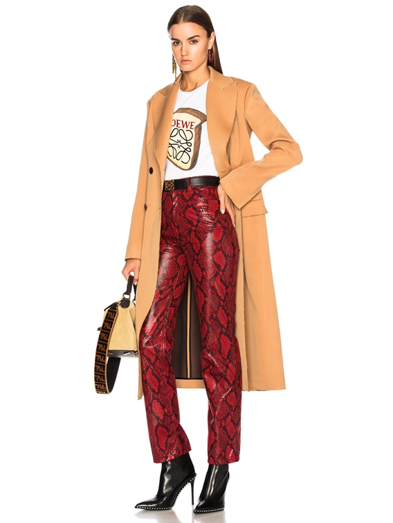 Maison Margiela Faux Snakeskin Pants in Lipstick | FWRD Maison Margiela Faux Snakeskin Pants in Lipstick | FWRD