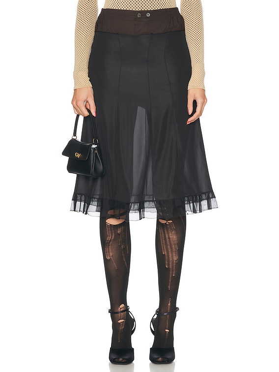 ワンピース MAISON MARGIELA Women Mid Skirts S29DA0002S44074900 Black Maison Margiela Women's Midi Skirt in Black Maison Margiela
