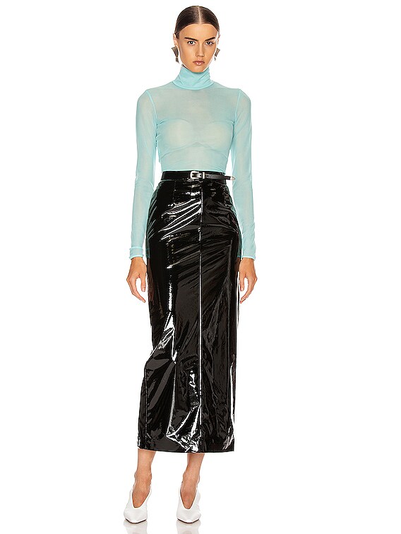 Maison Margiela Vinyl Skirt in Black | FWRD