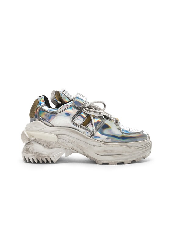 Scatter White Leather Hologram Colored Sneakers
