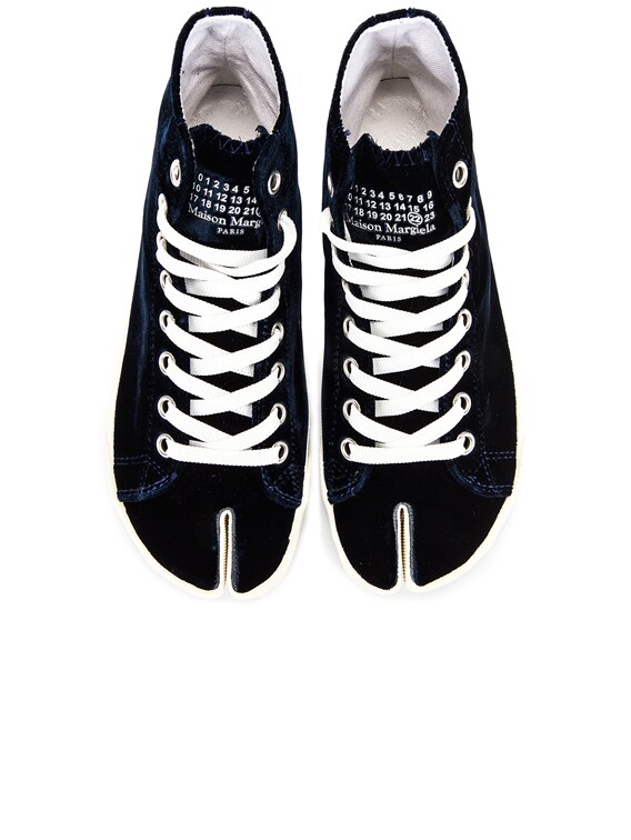 navy blue maison margiela sneakers