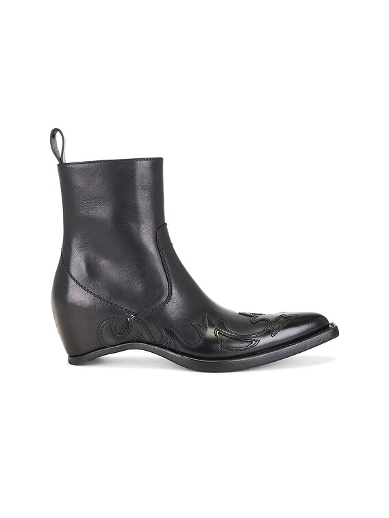 Maison Margiela Heel-Less Western Flame Boot in Black | FWRD