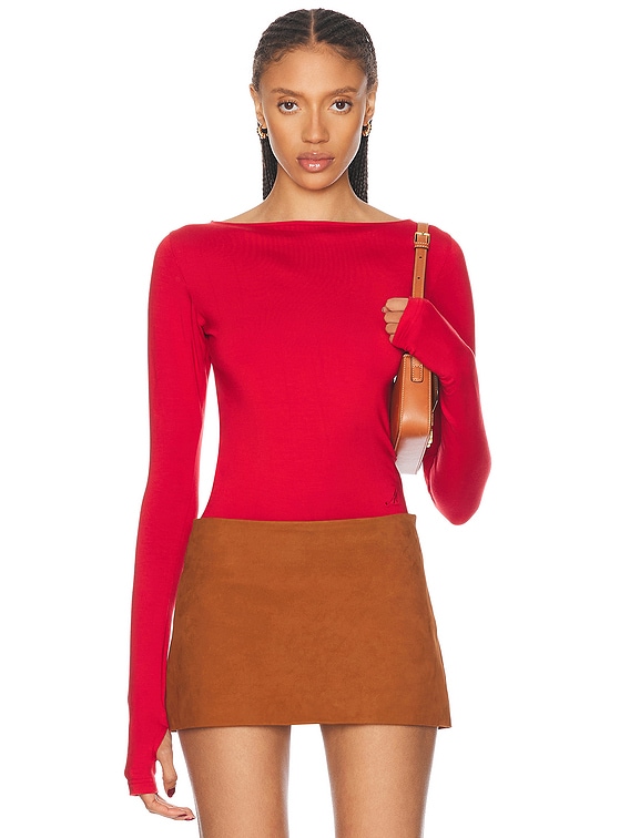 Boat Neck Long Sleeve Top