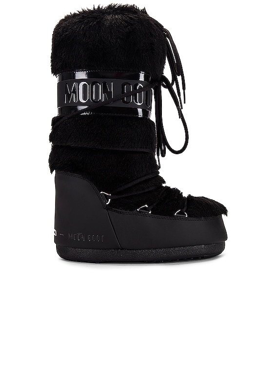 Moon Boot Icon Faux Fur S in Black