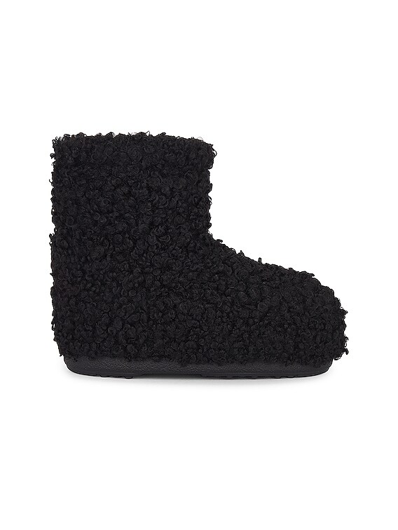 MOON BOOT Icon Low Faux Fur Boot in Black | FWRD