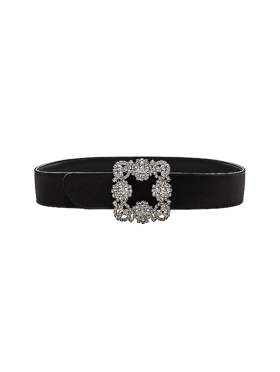 Manolo Blahnik Hangisi Belt in Black FWRD