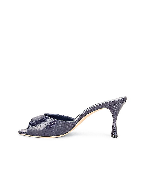JADA | Black Calf Leather Open Toe Mules | Manolo Blahnik
