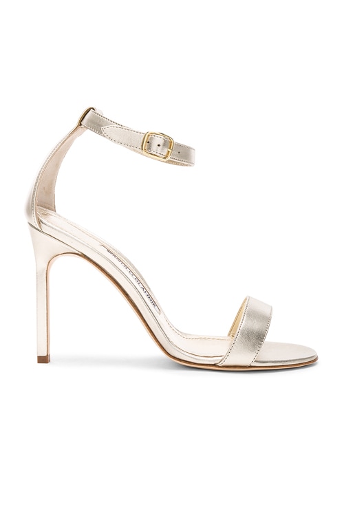 manolo blahnik gold sandals