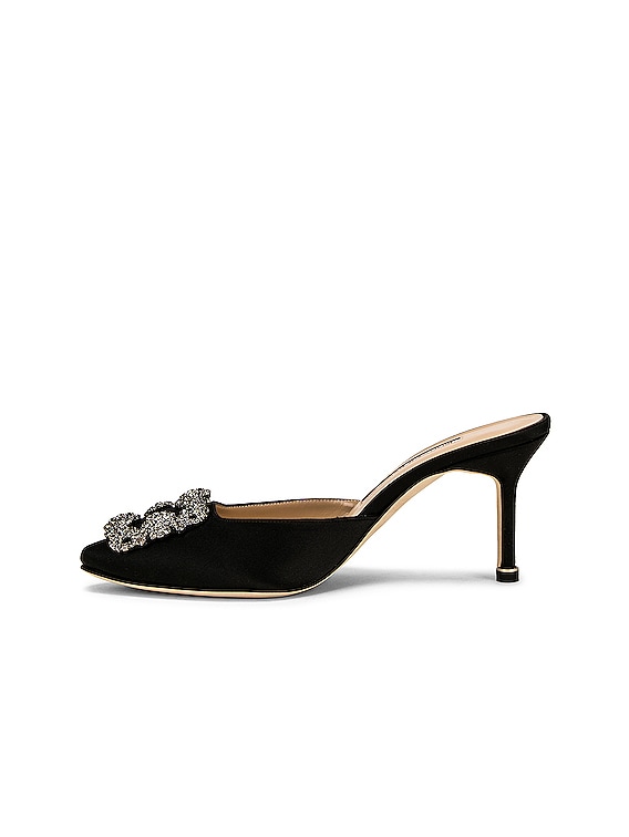 国内即発 Manolo Blahnik HANGISIMU BLACK 34 1点のみ特別価格 Manolo Blahnik Hangisimu 70 Mule in Black | FWRD