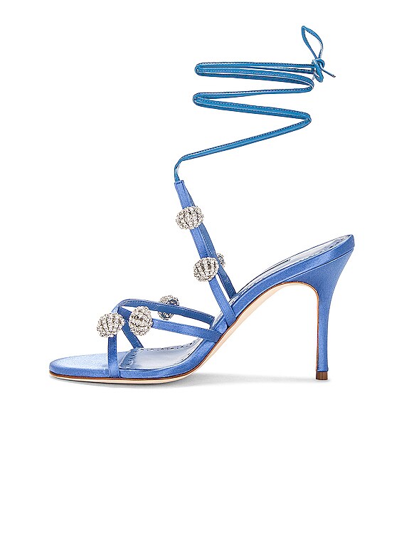 パンプス MANOLO BLAHNIK Women Sandals 9XX03624116 BLUE Manolo Blahnik Muluka Leather Sandals | Saks Fifth Avenue