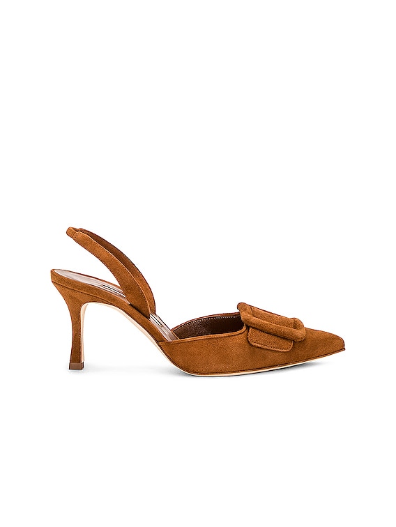 Manolo Blahnik MAYSLI ヒール - Medium Brown | FWRD