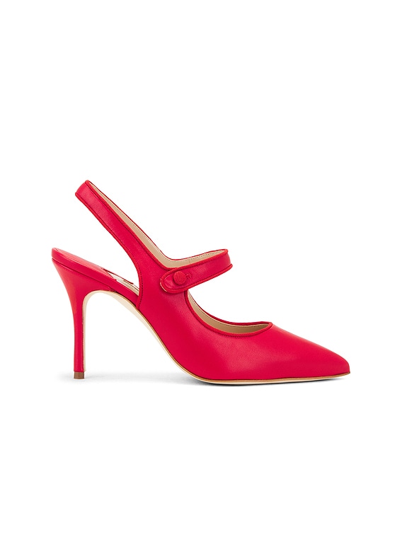 Manolo Blahnik Camparisli 90 Pump in Bright Red | FWRD
