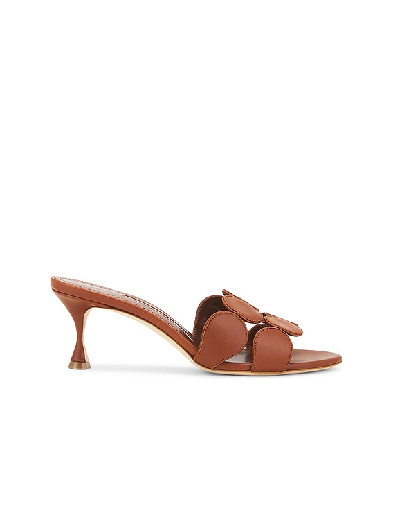 Manolo Blahnik Haribalmu 50 Sandal in Medium Brown | FWRD