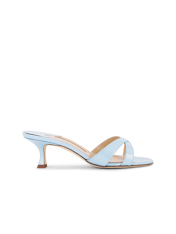 Manolo Blahnik Callamu 50 Sandal in Light Blue | FWRD