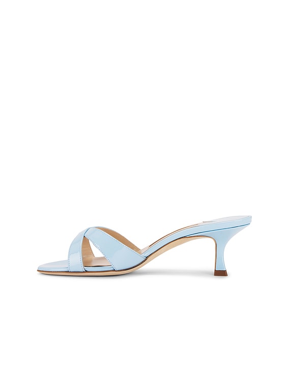 Manolo Blahnik Callamu 50 Sandal in Light Blue | FWRD