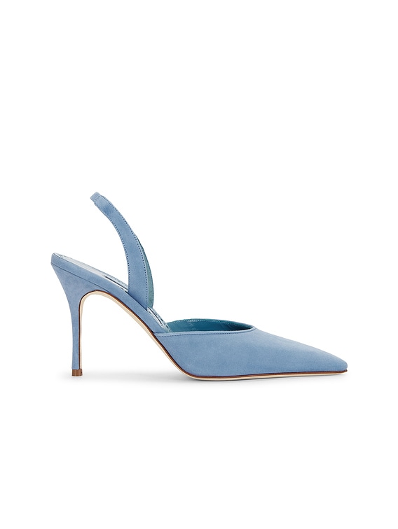 Manolo Blahnik Borelapla 90 Pump in Blue | FWRD