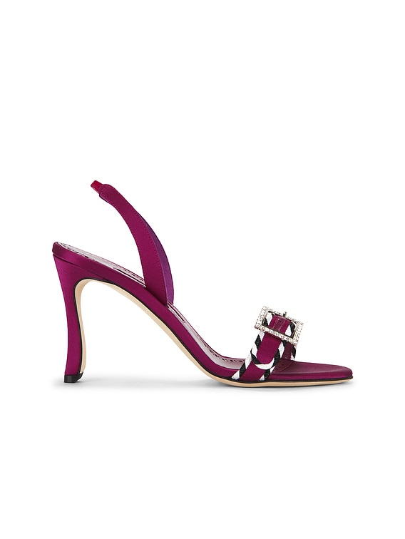 Manolo Blahnik Sumbasan 90 Sandal in Dark Pink | FWRD