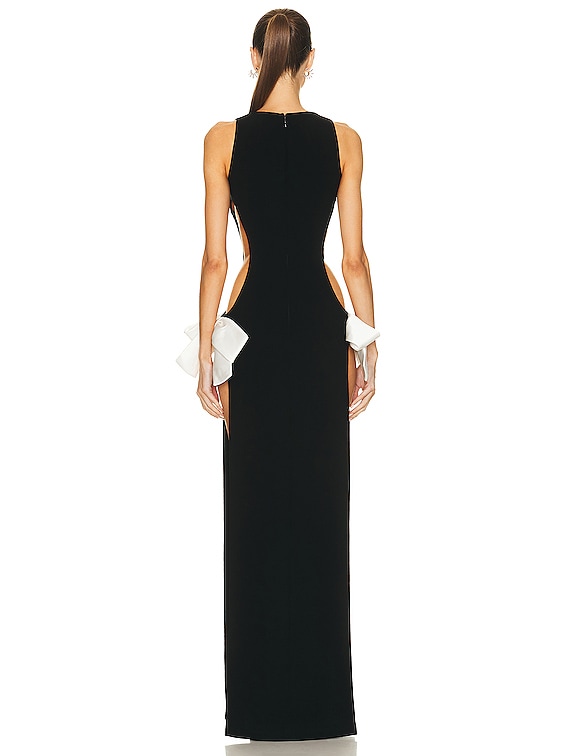 MONOT Bow Cutout Dress in Black | FWRD