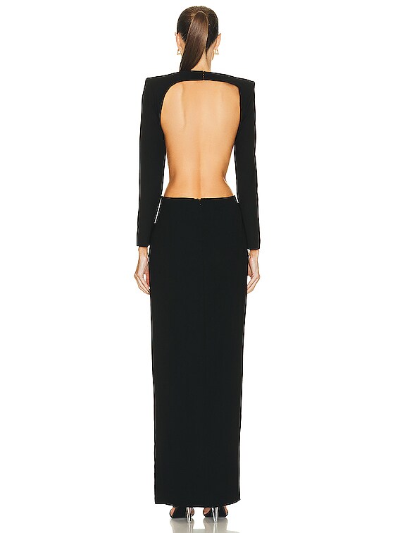slim fit dress slacks Francesca' Backless Cutout Evening Gown-Black – Moda Glam Boutique main image 1