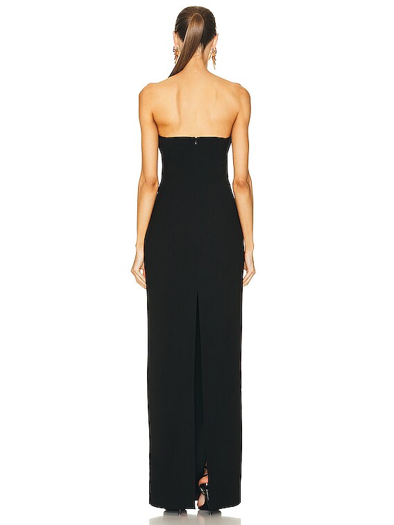 Monot Spliced-bodice Cutout Maxi Dress in Black