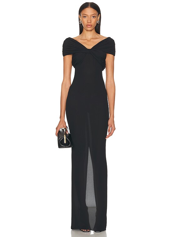 MONOT Off Shoulder Dress in Black | FWRD MONOT Off Shoulder Dress in Black | FWRD