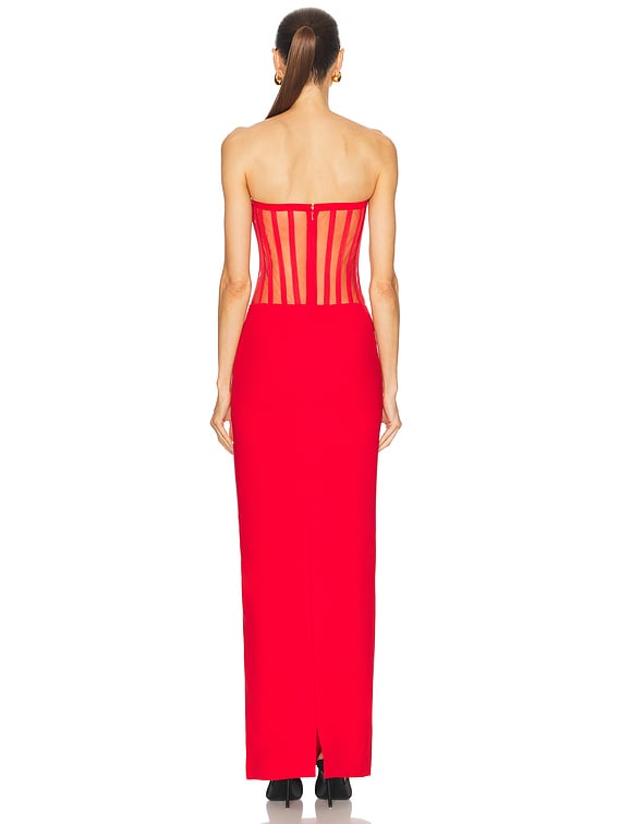Sweetheart Exposed Bustier Maxi Dress