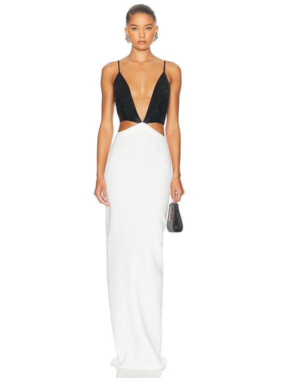 Cutout Embroidered Maxi Dress