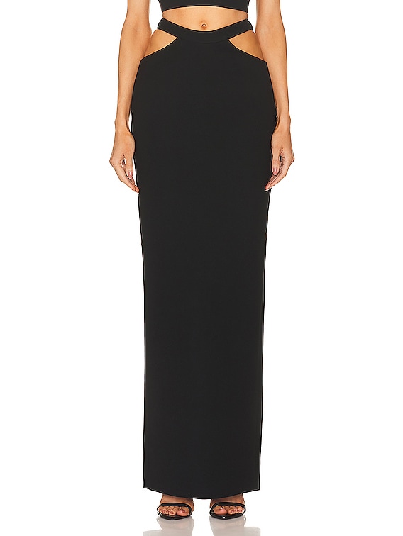 MONOT Cut Out Maxi Skirt in Black | FWRD