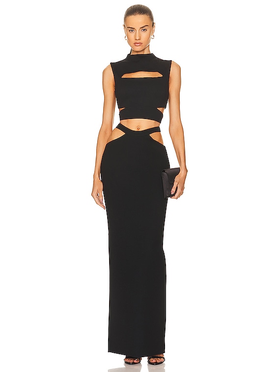 MONOT Cut Out Maxi Skirt in Black | FWRD