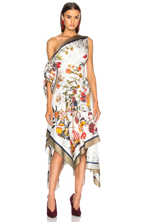monse asymmetrical floral dress Betsey Johnson Floral Midi Dress