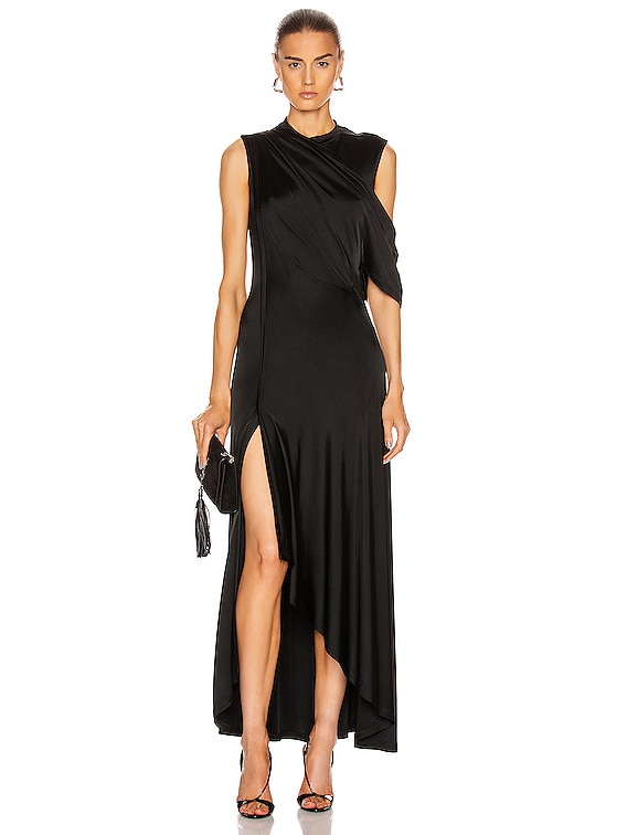Monse Asymmetrical Drape Shoulder Gown 