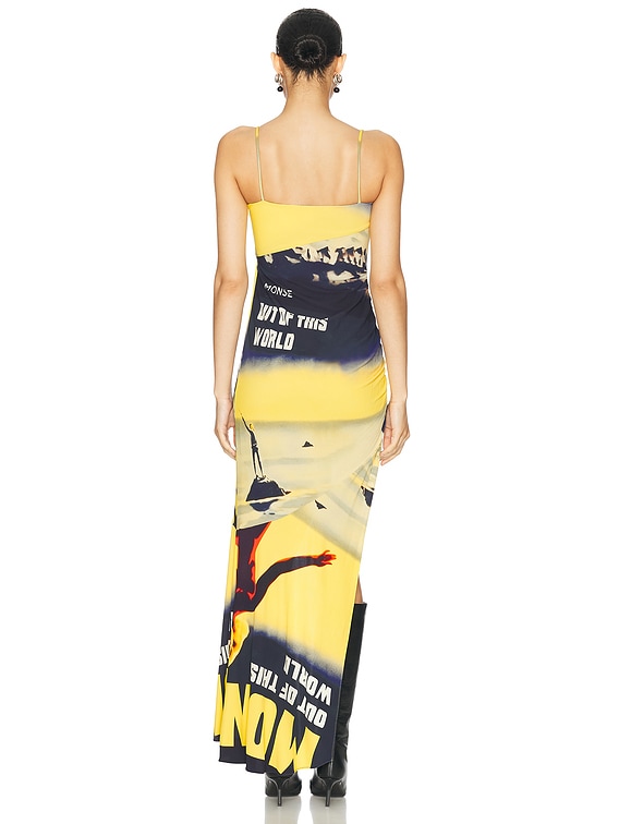 Monse Lady Printed Draped Dress in Print Multi | FWRD