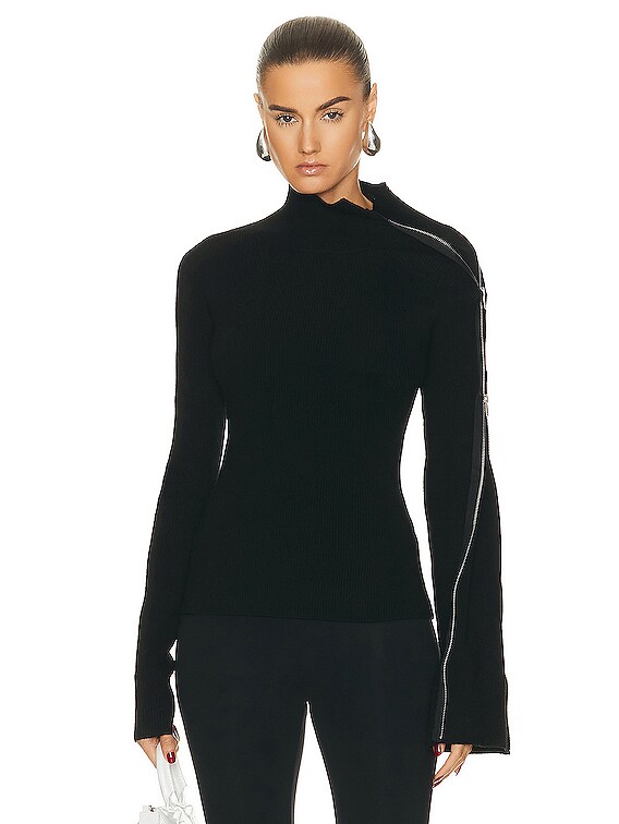 Zipper turtleneck hot sale sweater