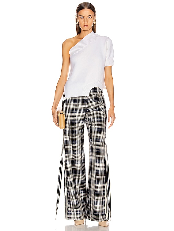 Monse Racing Stripe Vintage Pant in Navy Plaid | FWRD