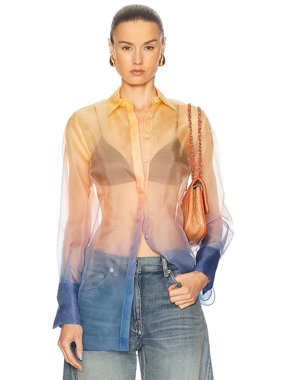 Monse Sunset Sheer Boxy Shirt in Soft Sunset Ombre | FWRD