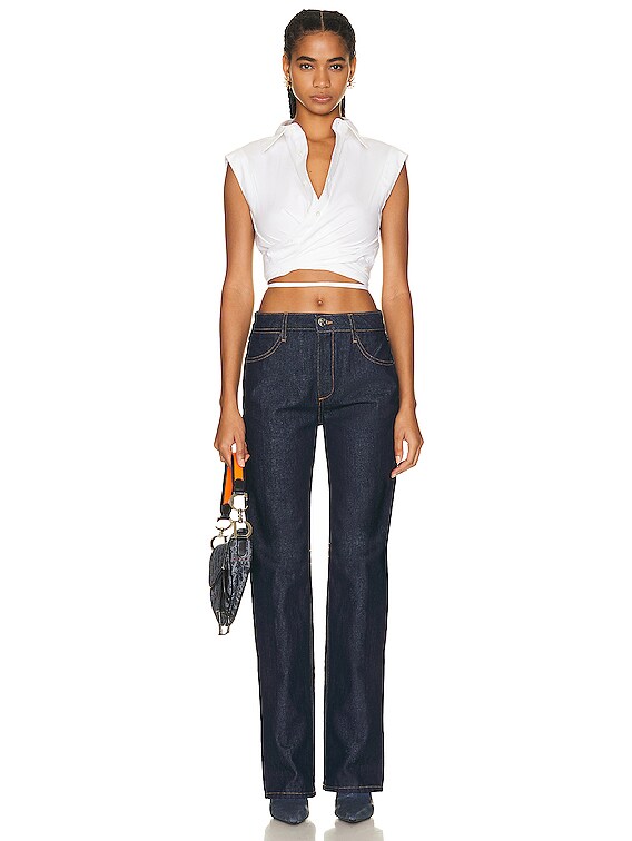 Monse Sleeveless Draped Shirt in Ivory | FWRD