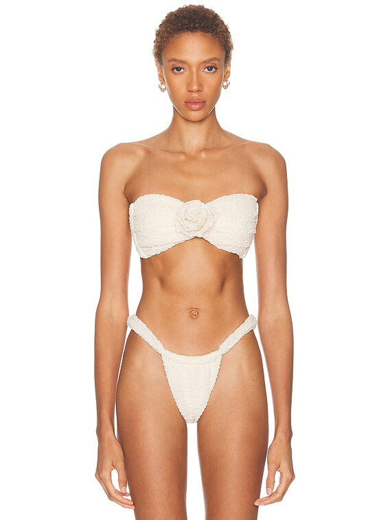 Montce x Elsa Hosk Rosa Bandeau Bikini Top in Amalia Texture | FWRD