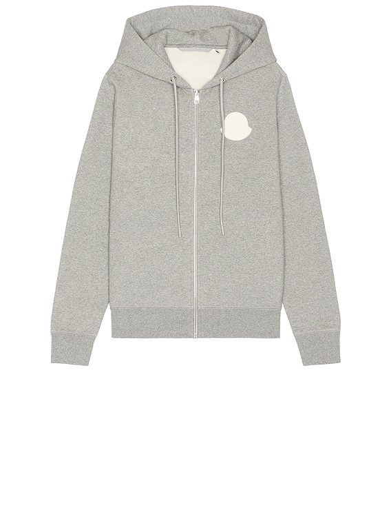 Moncler Zip Up Cardigan in Light Gray Melange | FWRD