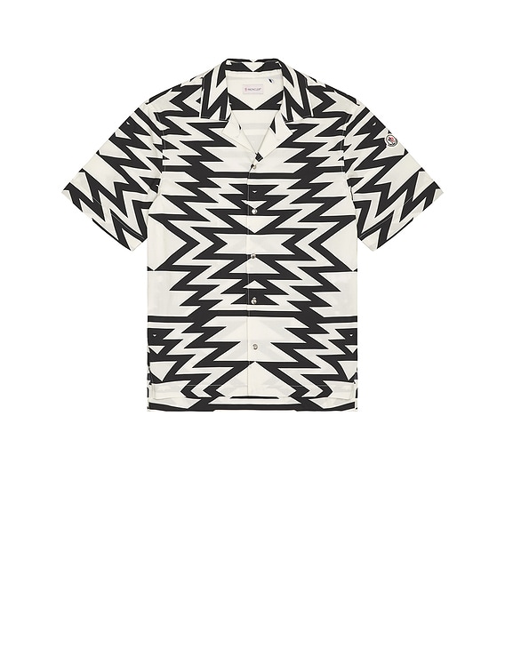 Moncler Short Sleeve Shirt in Black & White | FWRD