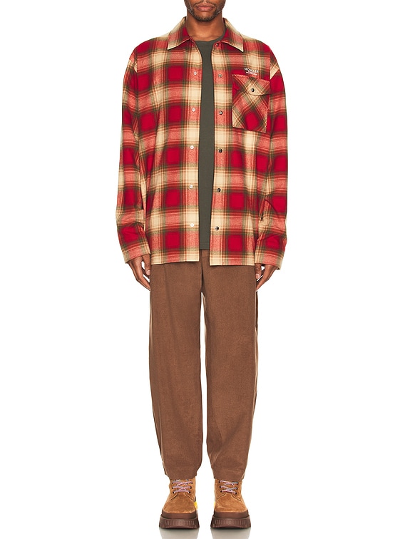 【関税込み】Moncler レッド プレイドシャツ Moncler: レッド プレイドシャツ | SSENSE 日本