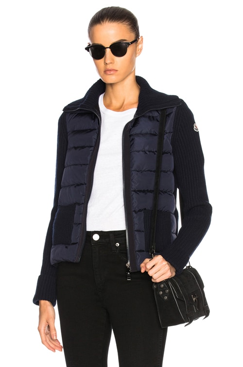Moncler Maglione Tricot Jacket in Navy | FWRD