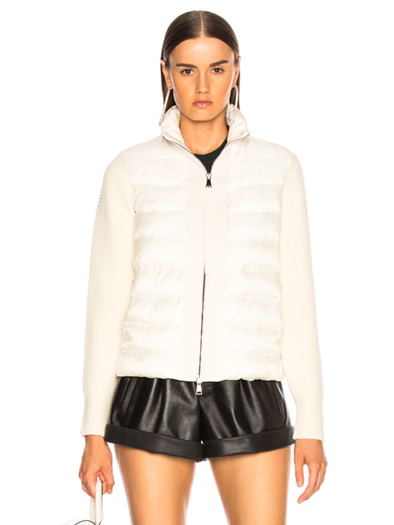 Moncler Maglione Tricot Cardigan in White | FWRD