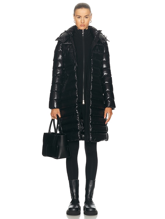 Moncler Moka Long Coat in Black | FWRD